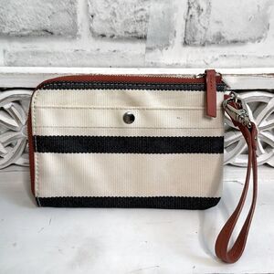 Fossil Authentic Patent Leather Wristlet Wallet, Striped